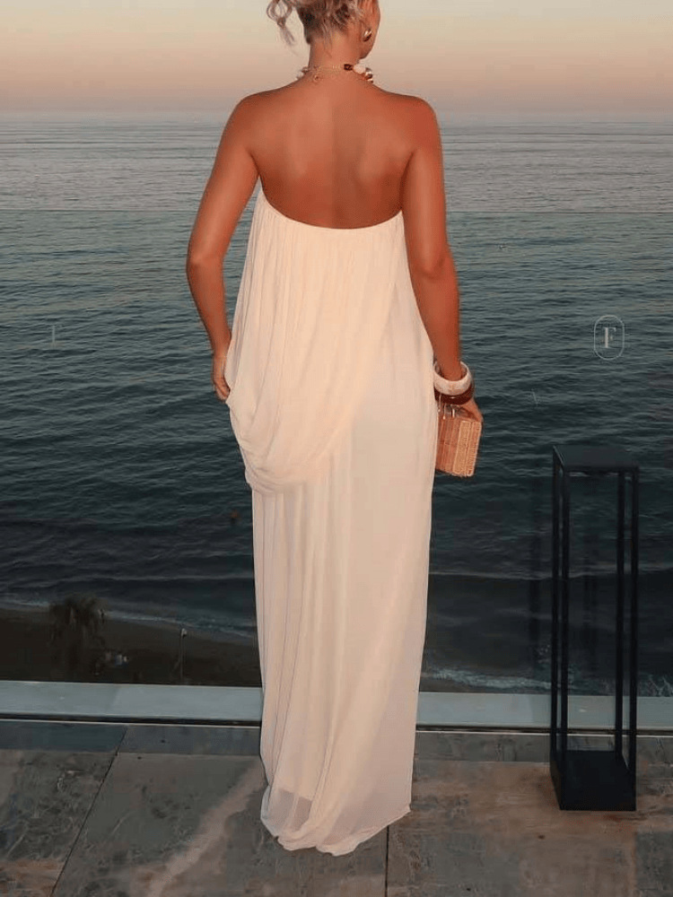 Womens Chiffon Pleated Dress - Image 2