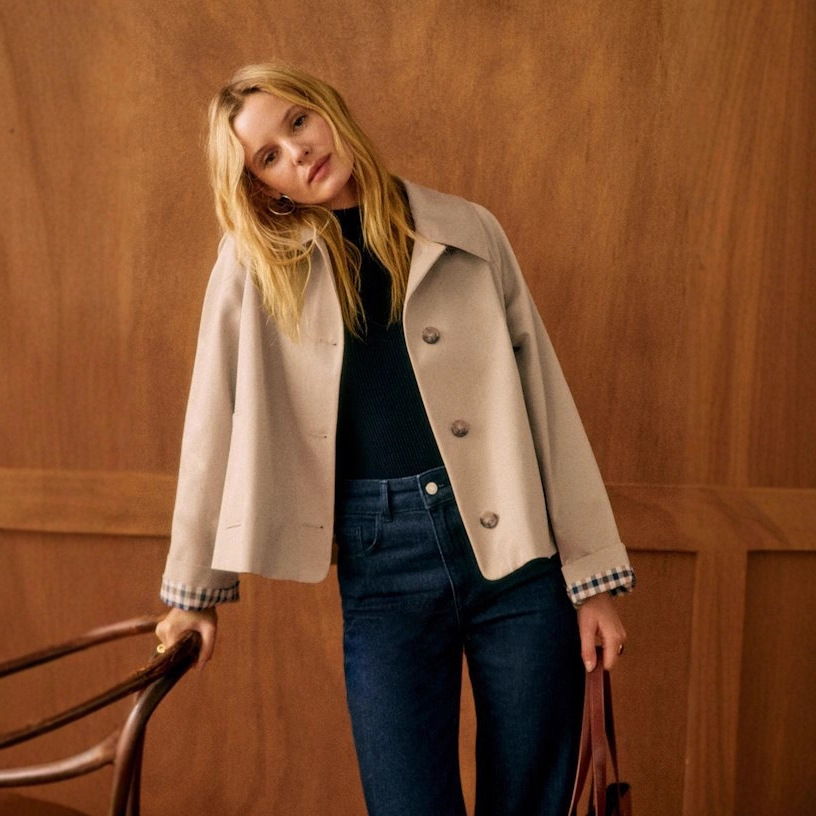 Womens Button Front Lapel Jacket