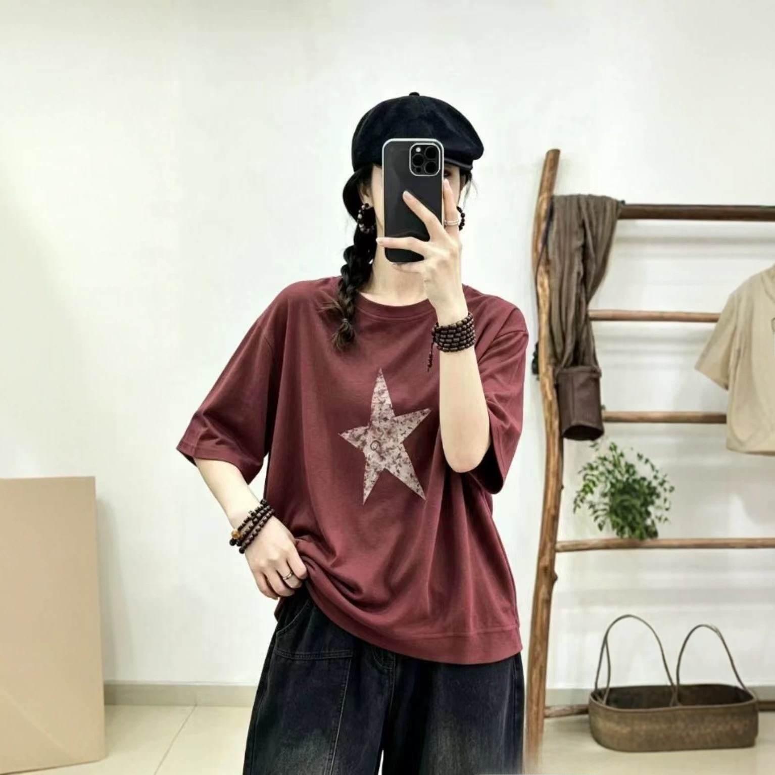 Casual Printed Cotton Blend T-Shirt - Image 2