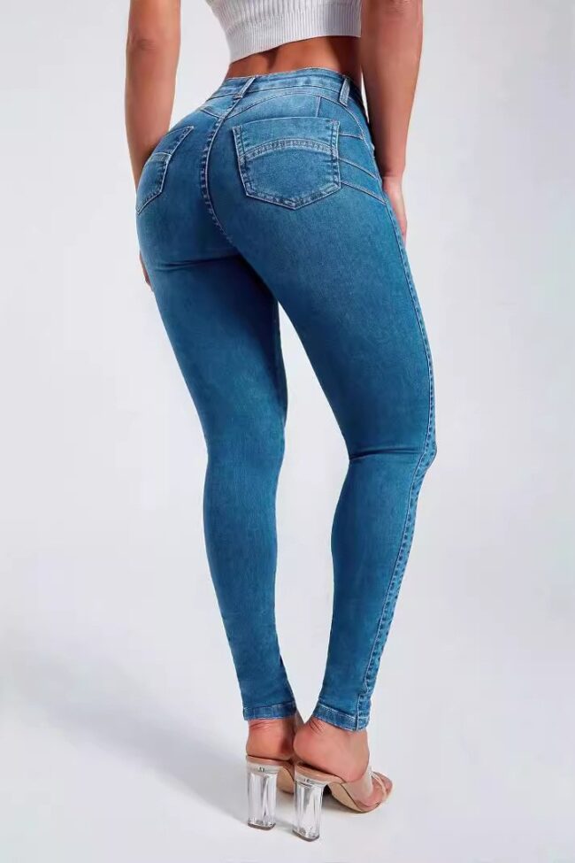 The Sabine Stretch High Rise Jeans Detail – La Rose Couture Trousers & Skirts