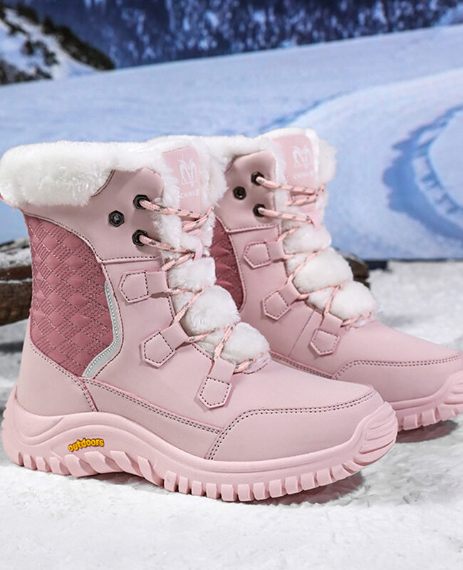 The Jeanne Waterproof Snow Boots Winter Warm Plush Lined Detail – La Rose Couture Shoes & Footwear