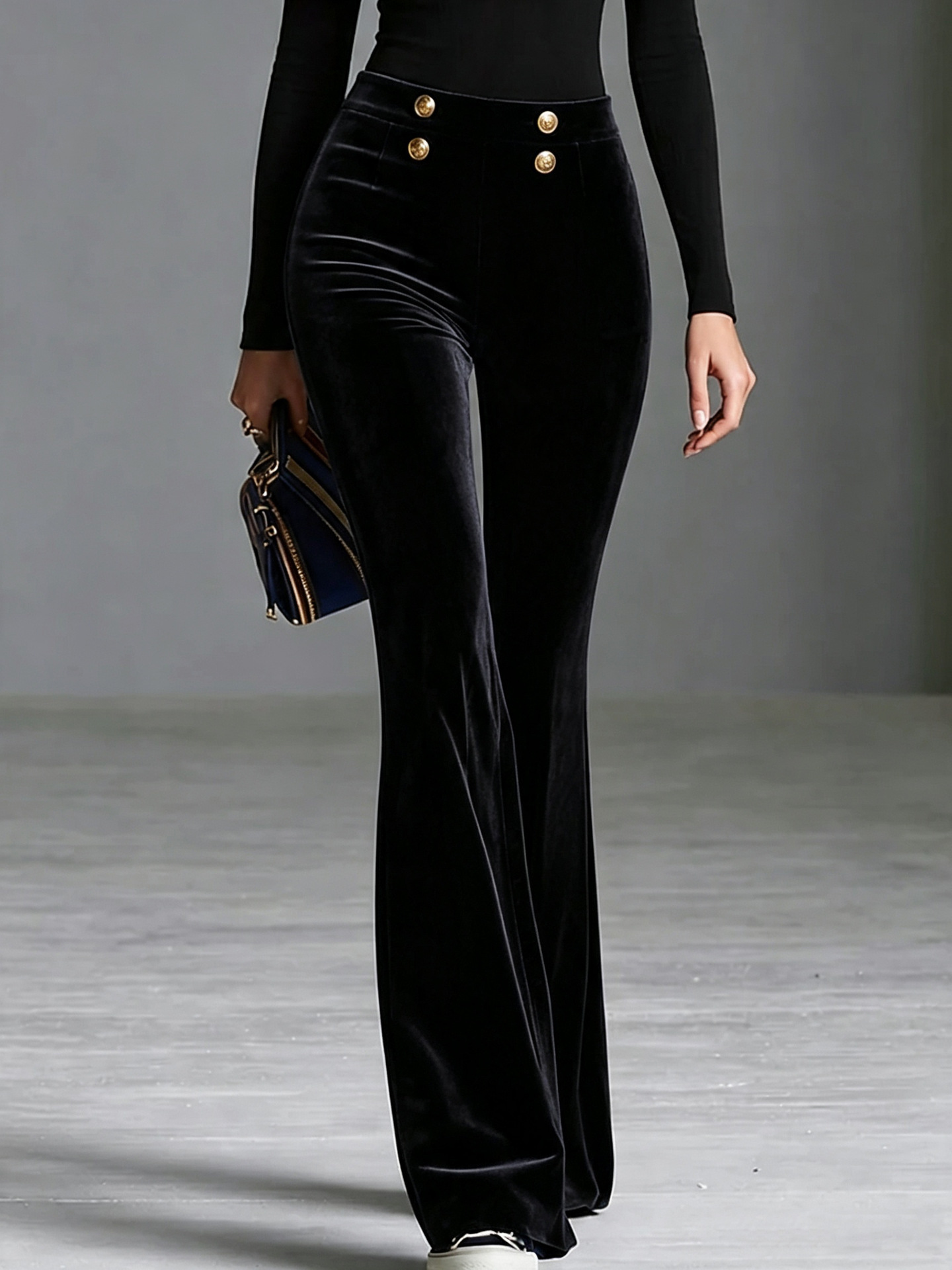 Velvet HighWaisted Flared Trousers - Image 4