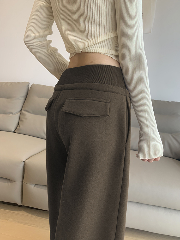 Women's Fleece-Lined High-Waist Straight-Leg Casual Sweatpants - Image 3
