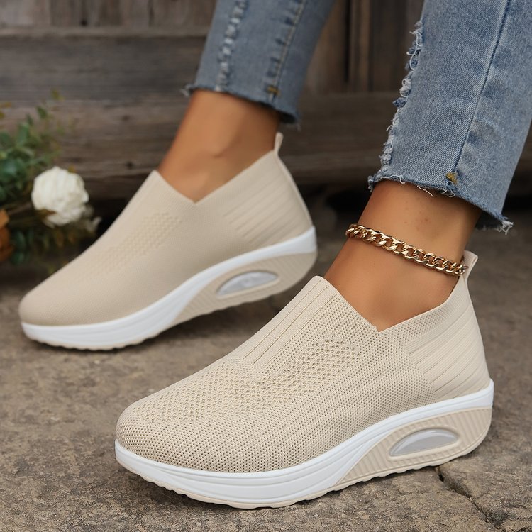 Womens Fly-Knit Air Cushion Rocking Walking Shoes - Image 4