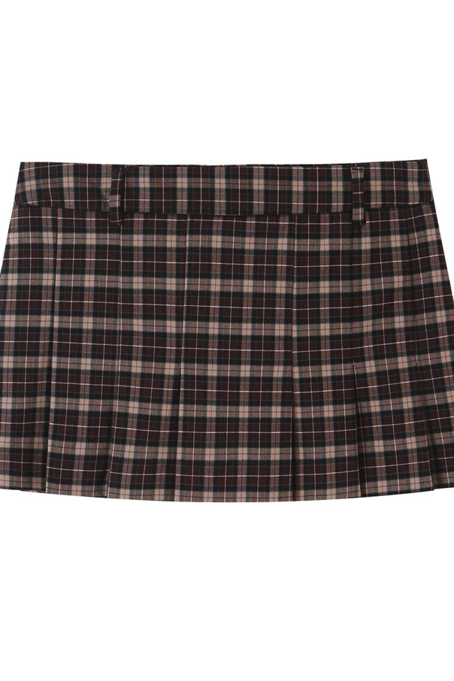The Tiphaine Chain Plaid Jacket and Wide Pleated Skirt Pants Set Detail – La Rose Couture Trousers & Skirts
