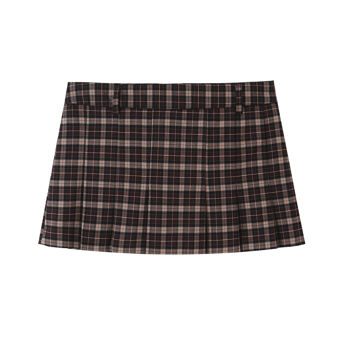 Womens Chain Plaid Jacket and Wide Pleated Skirt Pants Set - Image 5