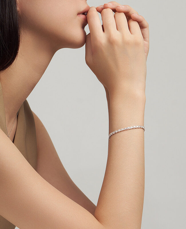 The Agathe S925 Sterling Silver Moissanite Tennis Bracelet Detail – La Rose Couture Jewellery & Accessories