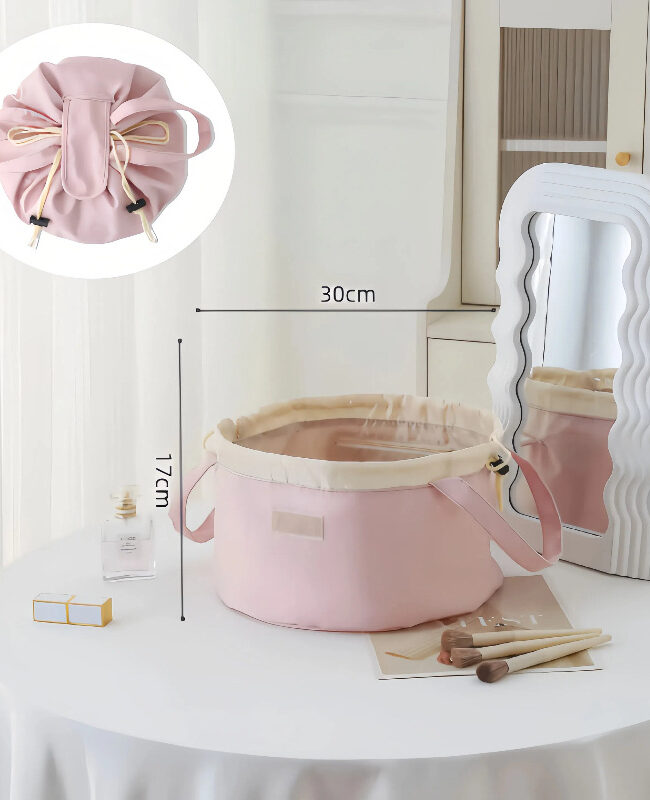 The Melanie Drawstring Makeup Cosmetic Storage Bag – La Rose Couture Handbags & Clutches