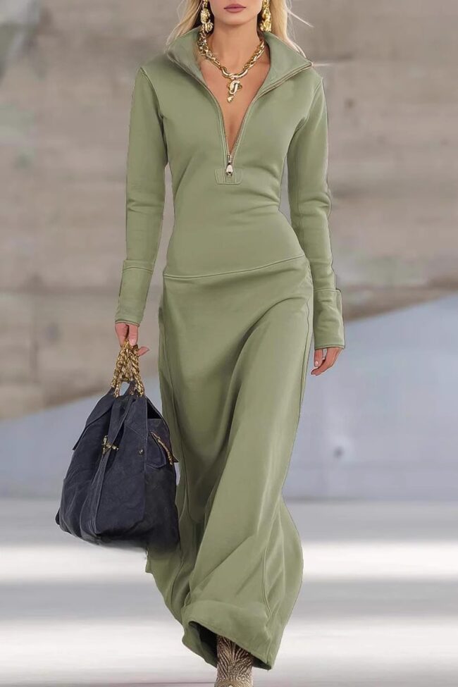 The Tiphaine Half Zip Polo Dress Detail – La Rose Couture Dresses & Gowns