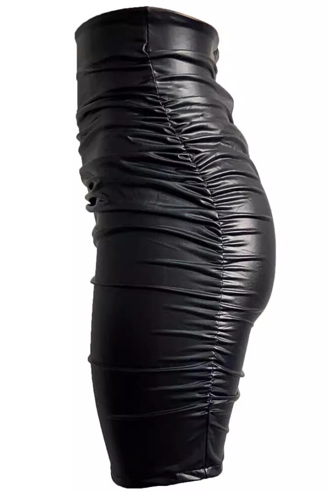The Iris Pu Leather Bodycon Skirt Detail – La Rose Couture Trousers & Skirts