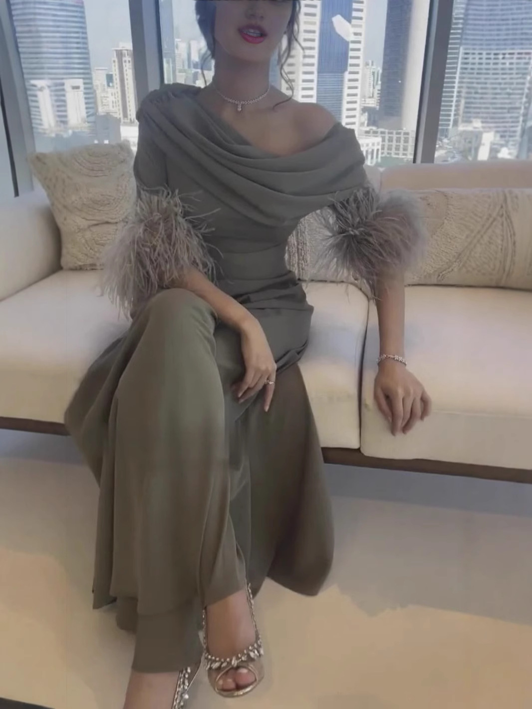 Womens Feather Stitching Loose Jumpsuit - Image 4