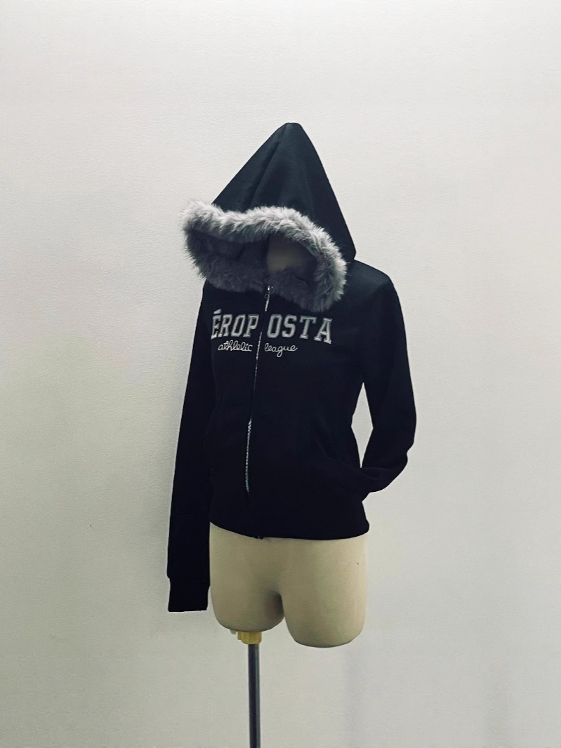 Fleece Lined Hooded Sweatshirt Coat - Image 3