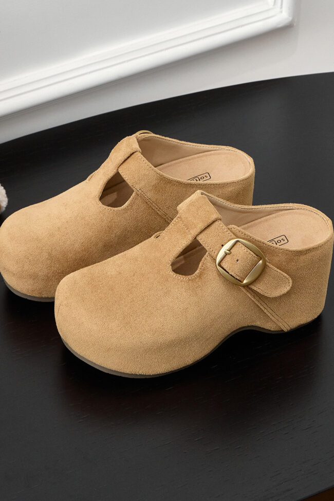 The Adrienne 9cm Platform Soled Cork Slide Shoes Detail – La Rose Couture Shoes & Footwear