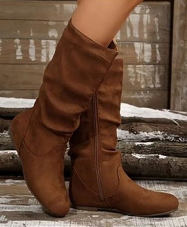 The Daphne Side Zipper Round Toe Boots Detail – La Rose Couture Shoes & Footwear