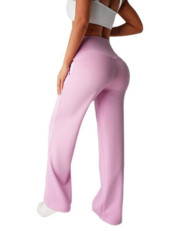The Virginie High Waisted Wide Leg Sports Trousers Detail – La Rose Couture Trousers & Skirts