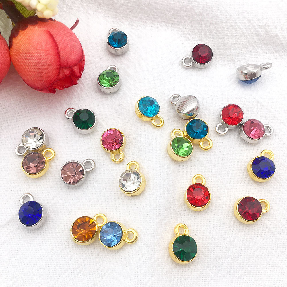 Alloy Birthstone Pendant DIY Jewelry Accessories
