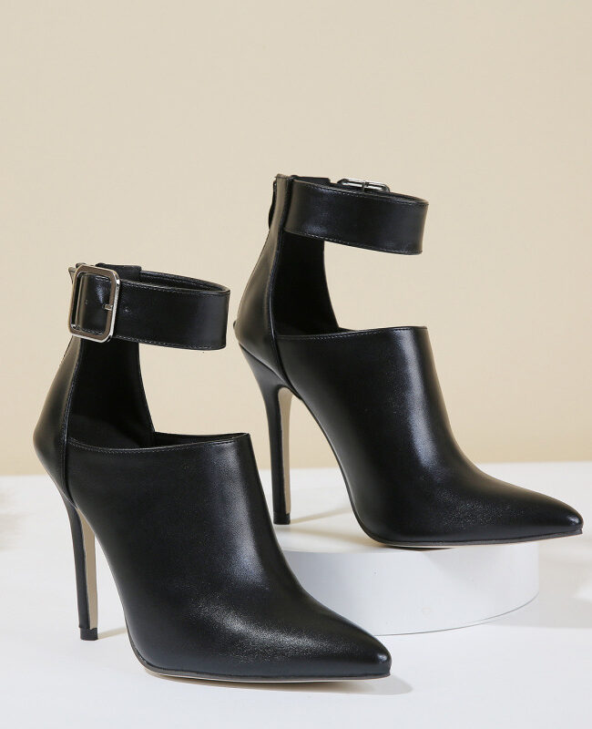 The Lucile Pointed High Heel Ankle Boots Detail – La Rose Couture Shoes & Footwear