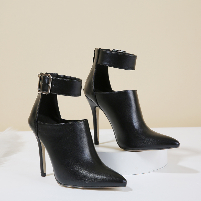 Women's Pointed High Heel Ankle Boots - Image 4
