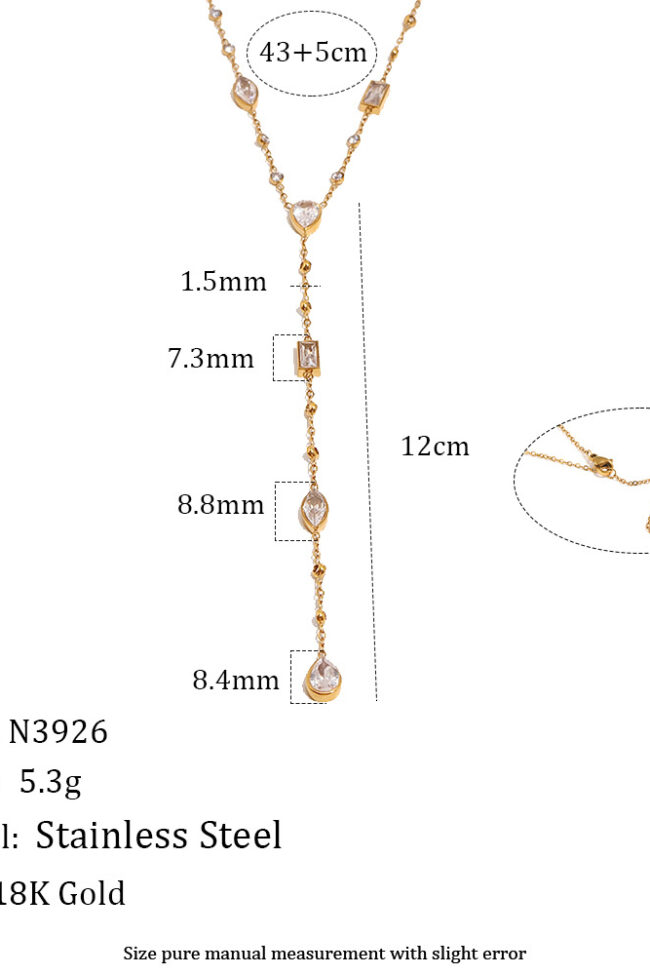 The Capucine Y Shaped Zircon Stainless Steel Necklace – La Rose Couture Jewellery & Accessories