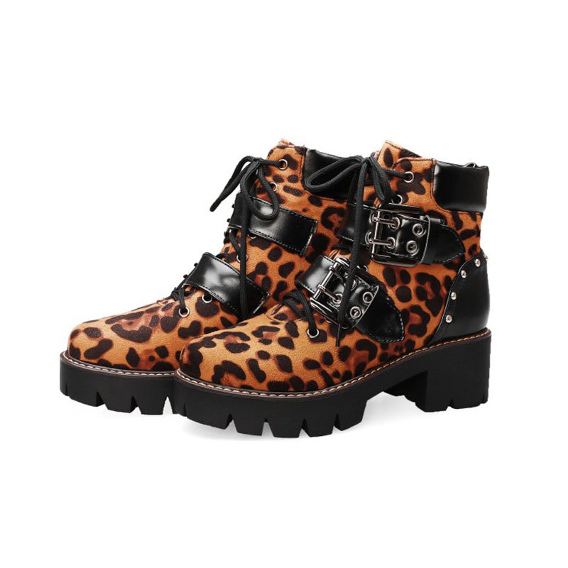 Womens Suede Lace Up Ankle Boots - Image 2