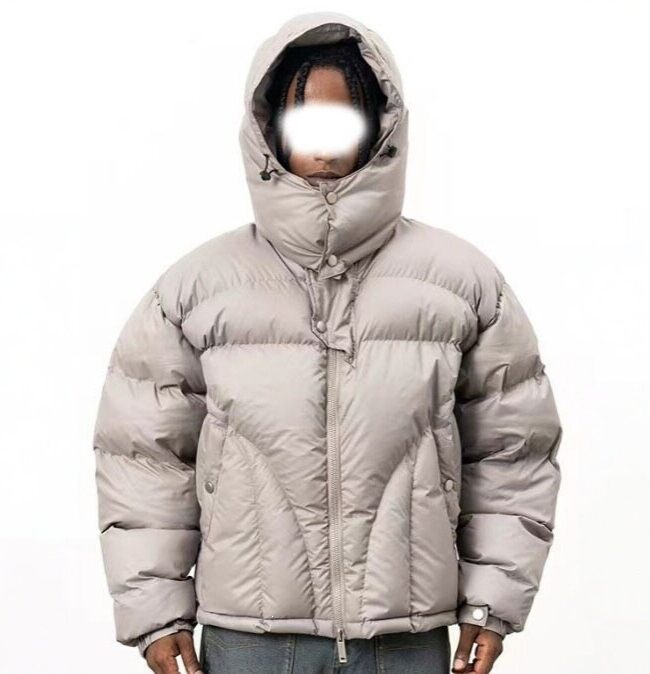 The Chloe Y2k Hip Hop High Collar Hooded Puffer Jacket Detail – La Rose Couture Coats & Jackets