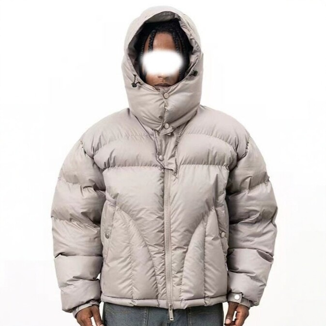 Men's Y2K Hip-Hop High-Collar Hooded Puffer Jacket - Image 5