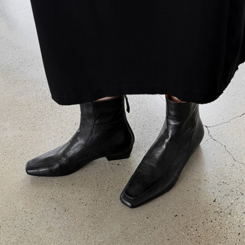 Womens Genuine Leather Square Toe Chelsea Boots - Image 3