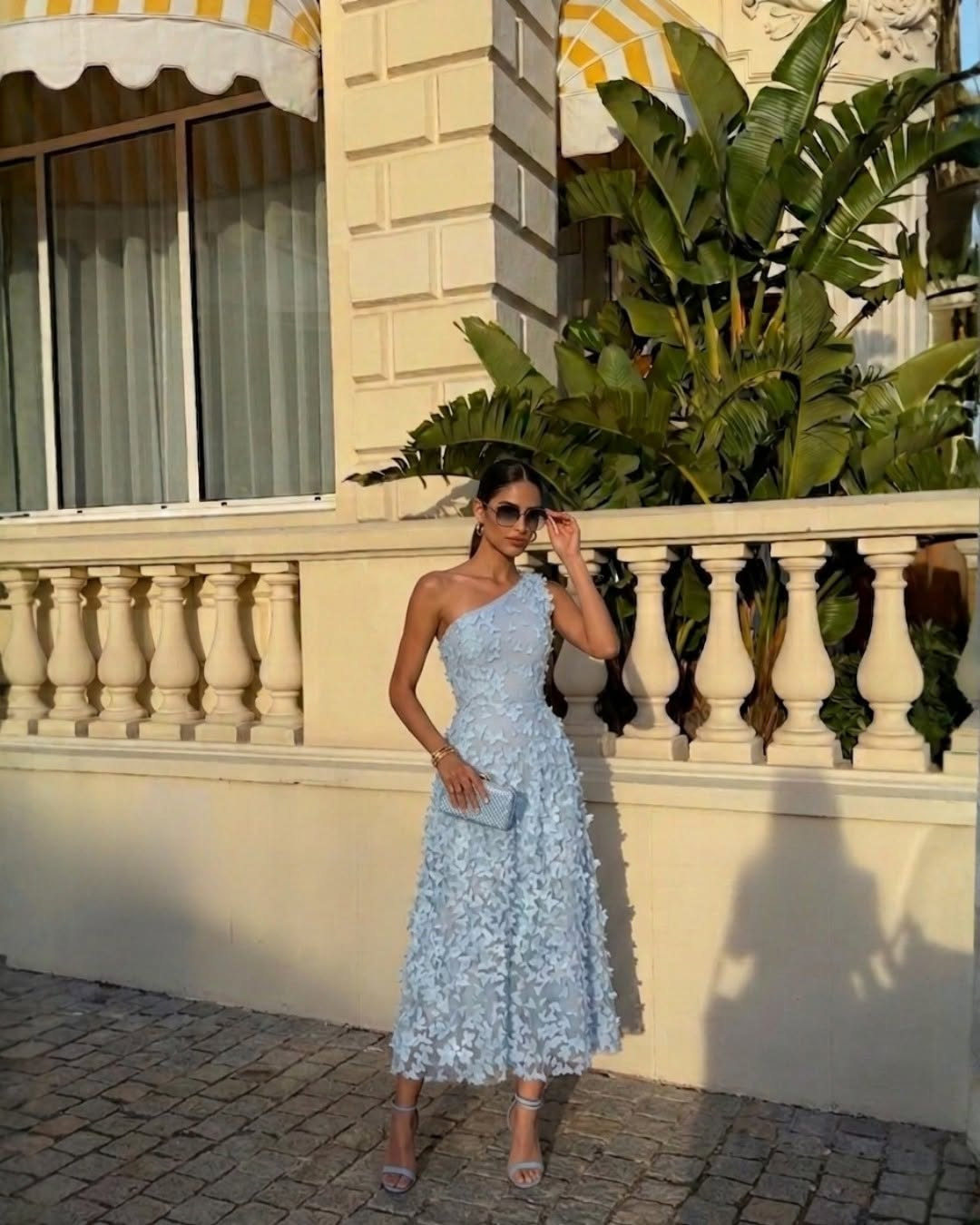 One-Shoulder Three-Dimensional Floral Dress for Women - Image 5