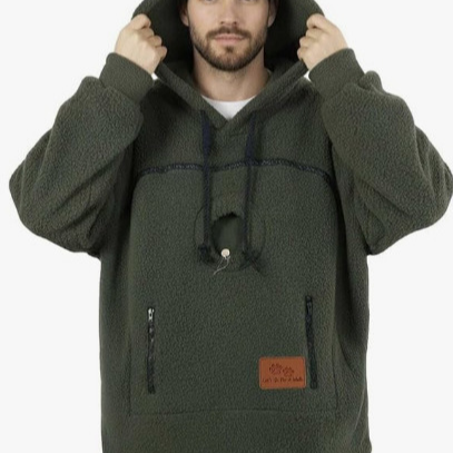Relaxed, casual and warm fleece hoodie for humans and pets together - Image 3