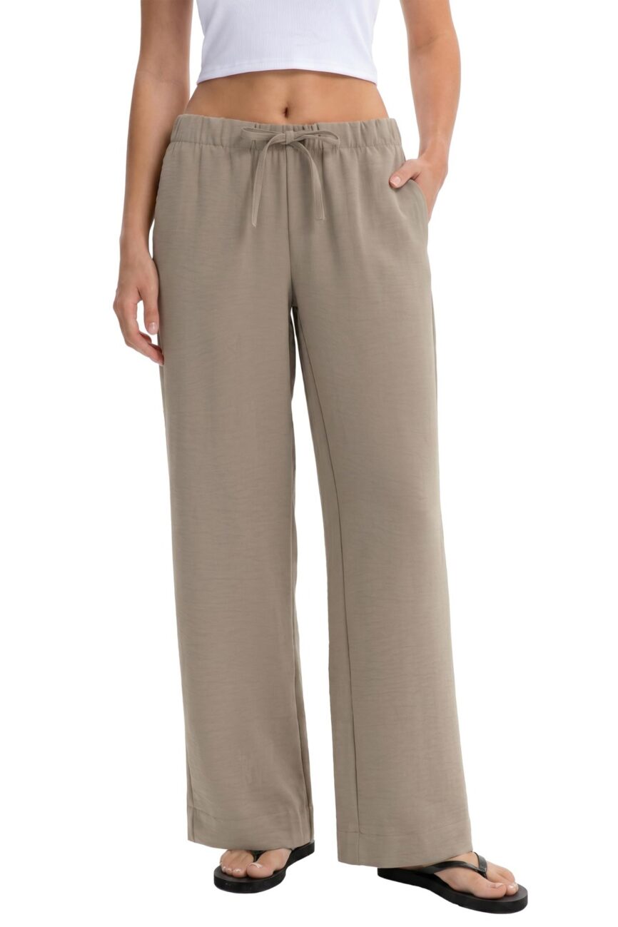 The Elodie Elastic Waist Drawstring Wide Leg Pants – La Rose Couture Trousers & Skirts