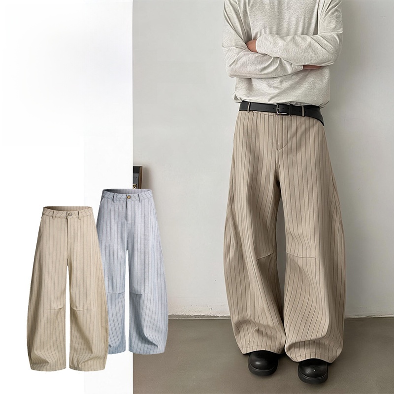 Retro striped loose wide-leg casual pants - Image 5