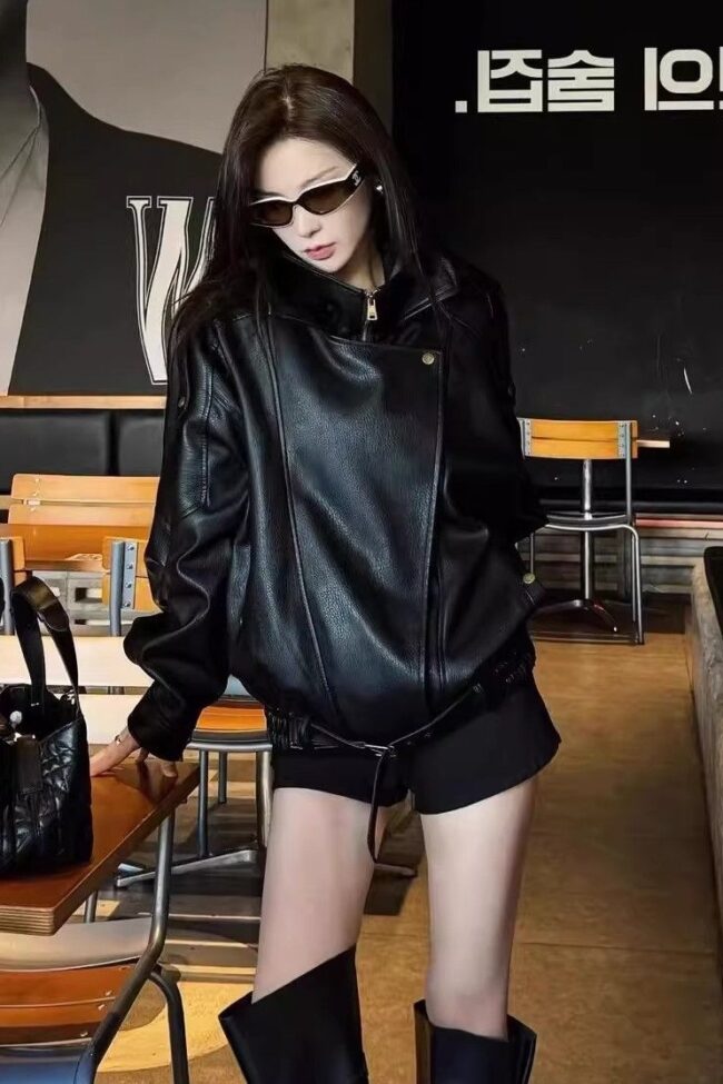 The Penelope Leather Jacket Detail – La Rose Couture Coats & Jackets