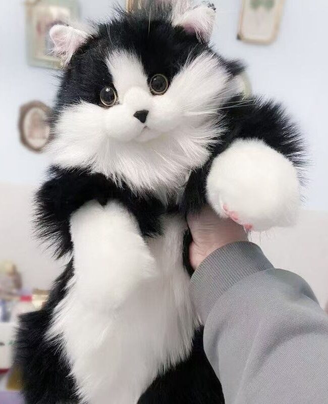 The Lucile Realistic Plush Cat Backpack Toy Stuffed Animal Doll Detail – La Rose Couture Handbags & Clutches