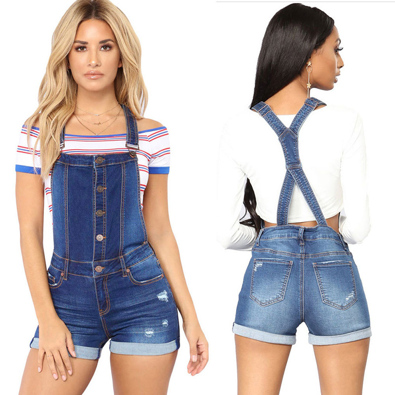 Denim Suspenders Pants