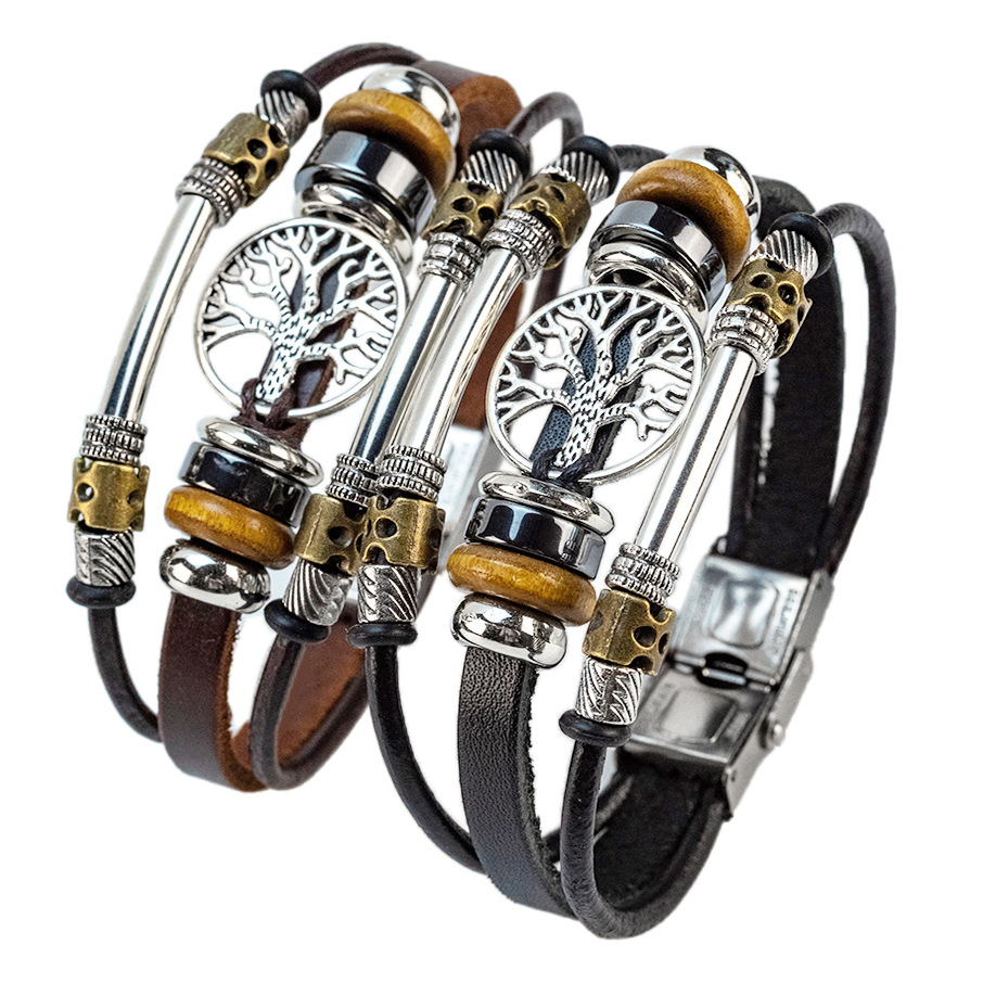 Unisex Genuine Cowhide Leather Bracelet with Stainless Steel Clasp Simple Stylish Jewelry - Image 2
