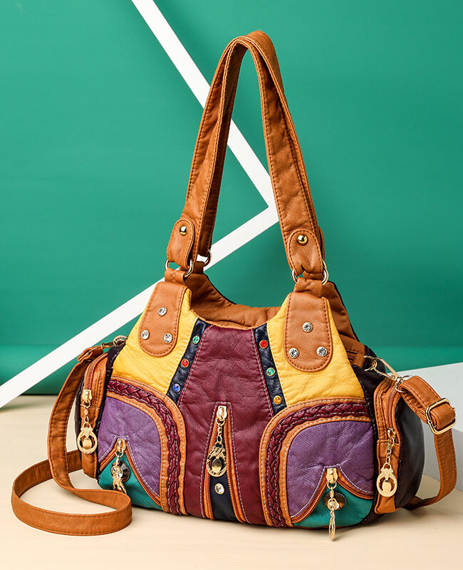 The Nina Trendy Patchwork Single Shoulder Bag – La Rose Couture Handbags & Clutches