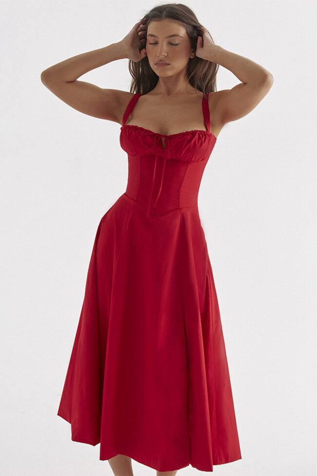 The Violette Strap Waist Sling Dress – La Rose Couture Dresses & Gowns