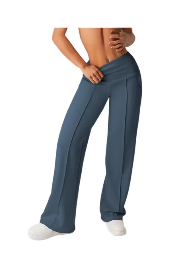 The Zoe Slim Fit Sports Straight Leg Pants with Pockets Detail – La Rose Couture Trousers & Skirts