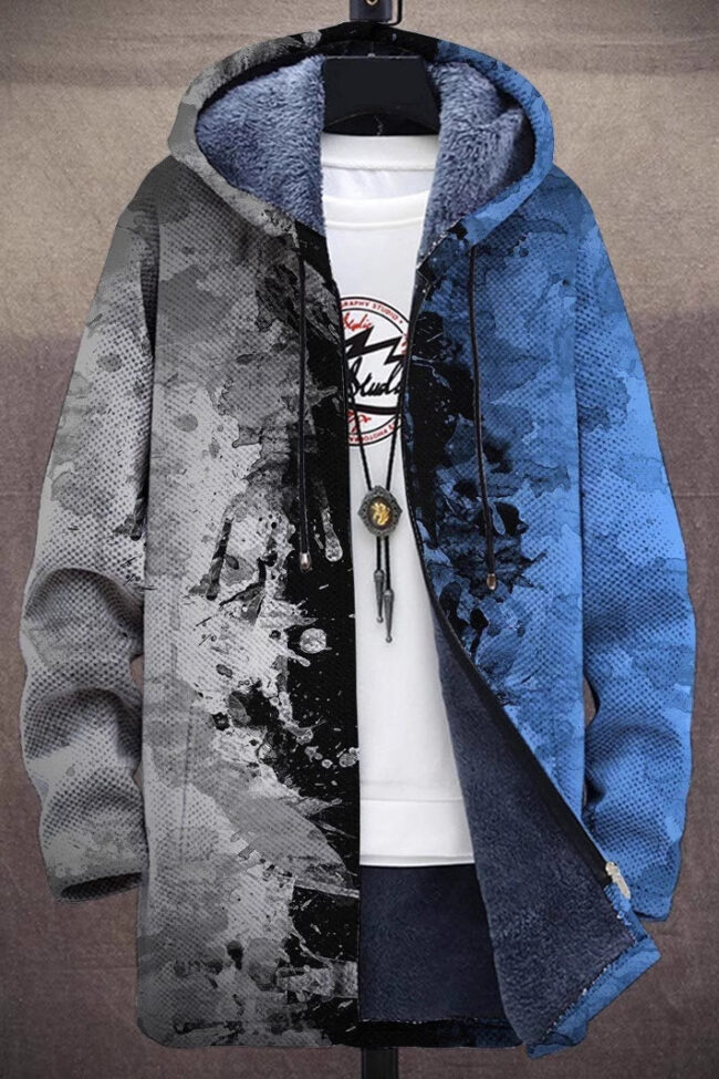 The Beatrice Digital Print Hooded Fleece Coat Detail – La Rose Couture Coats & Jackets