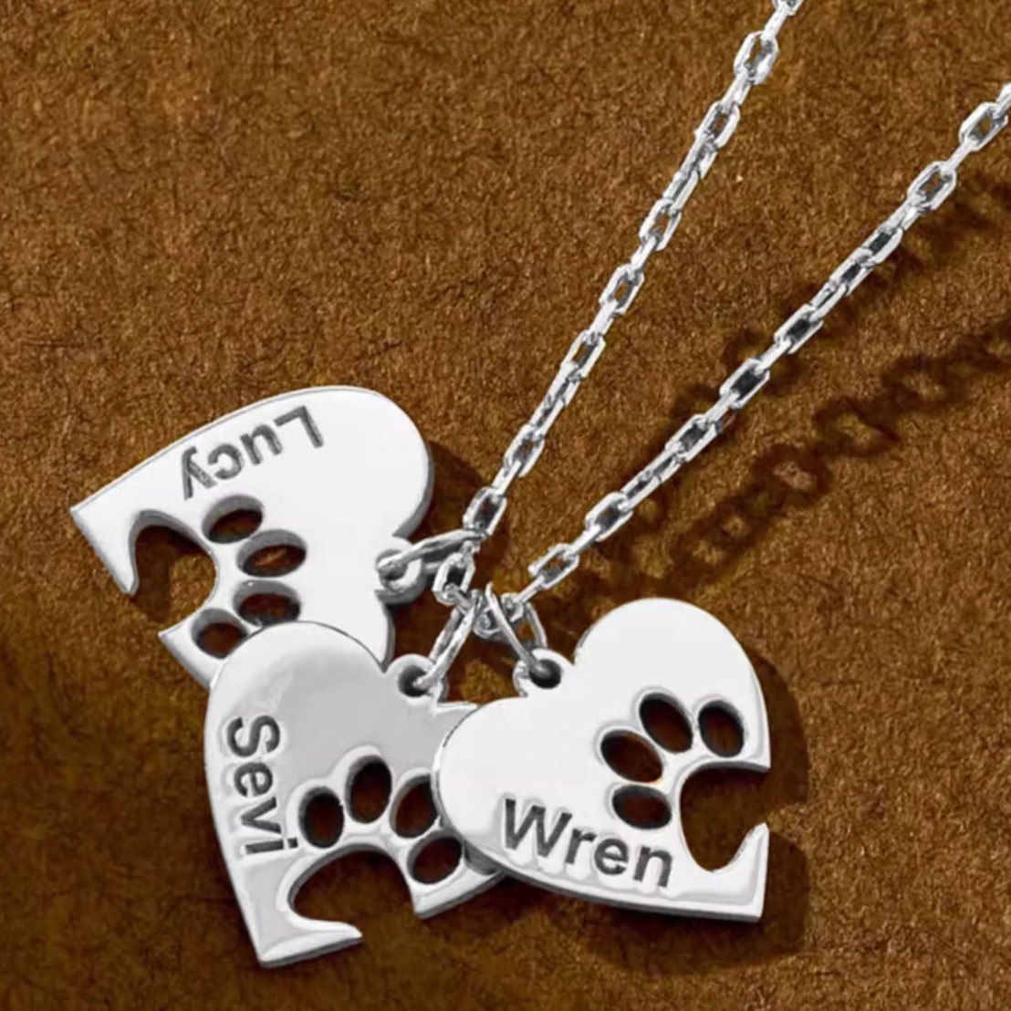 Laser-engraved pet memorial clavicle necklace - Image 2
