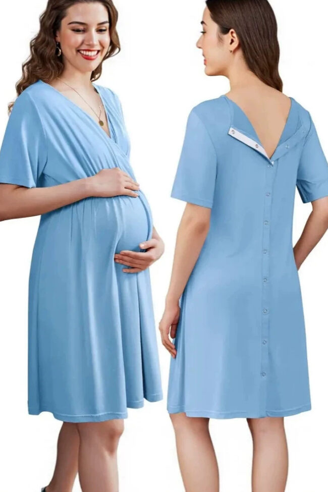 Loose V Neck Short Sleeve Dress – La Rose Couture Dresses & Gowns