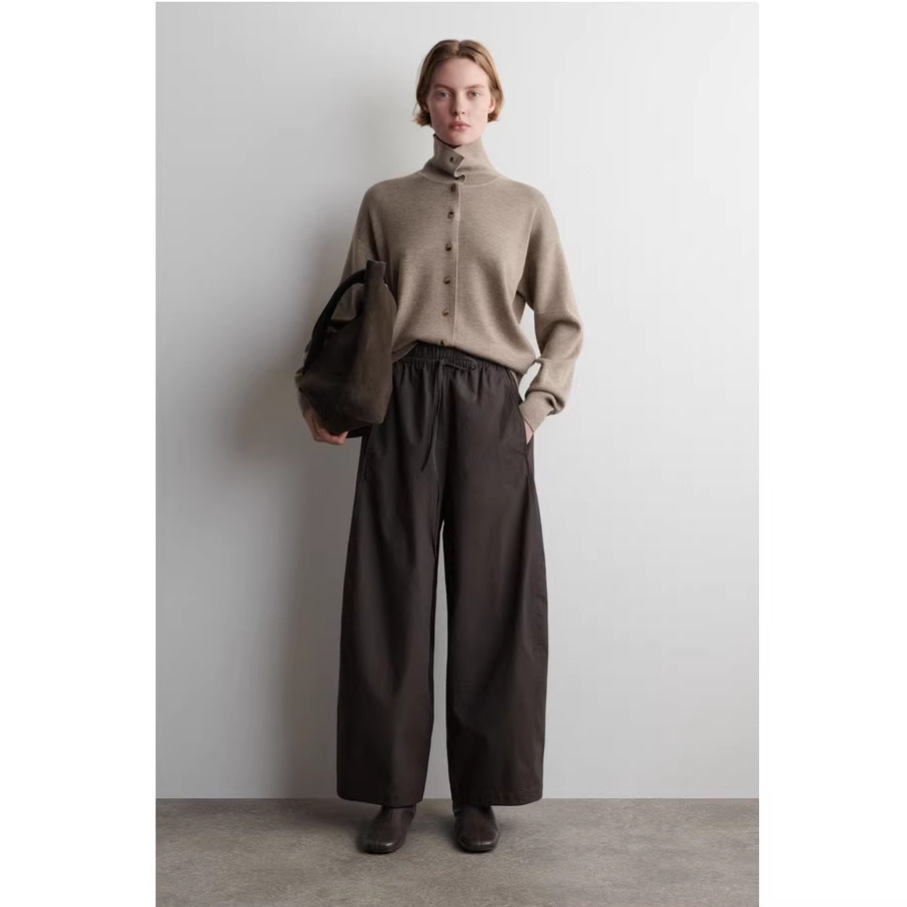 Womens Casual Wide Leg Drawstring Pants