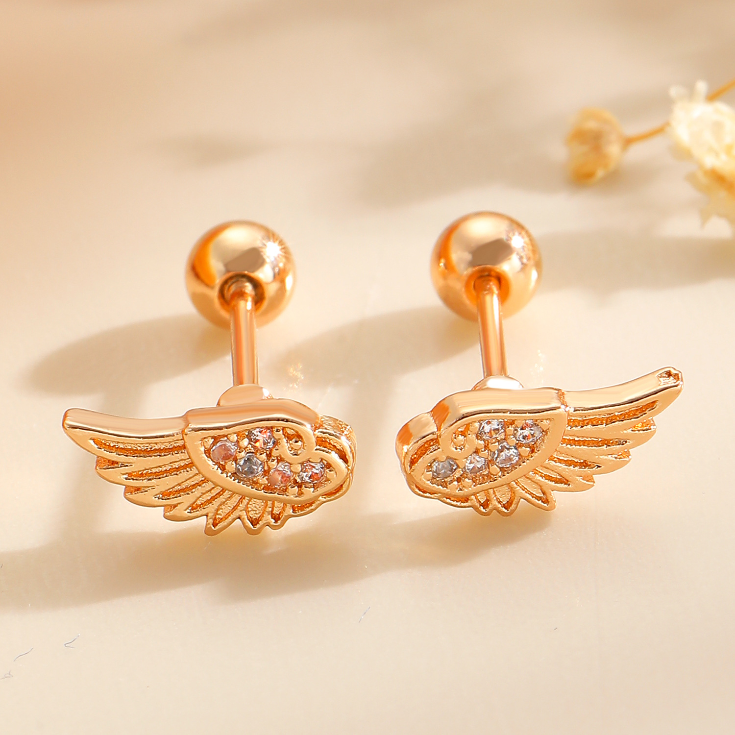 Angel Wing Design Zircon Cartilage Ear Studs - Image 4