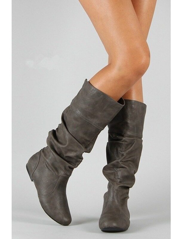 The Yvette Over the Knee Flat Boots Plus Size Inner Heightening Detail – La Rose Couture Shoes & Footwear