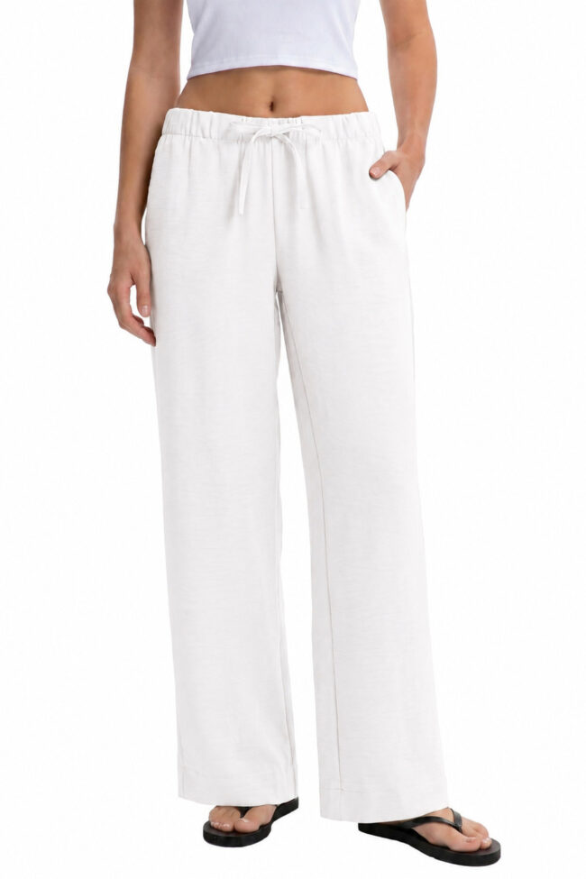 The Elodie Elastic Waist Drawstring Wide Leg Pants Detail – La Rose Couture Trousers & Skirts