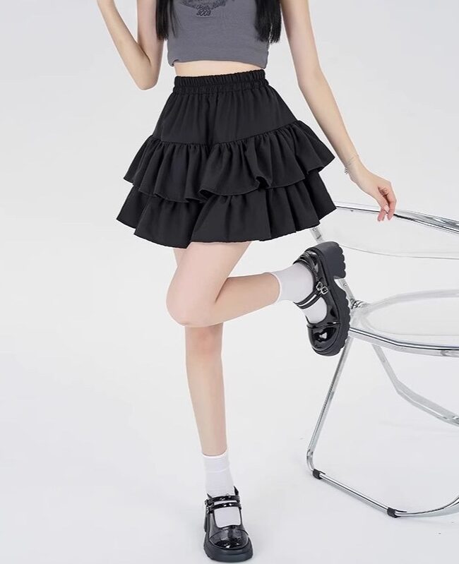 The Berenice High Waist Flared Short Skirt Detail – La Rose Couture Trousers & Skirts