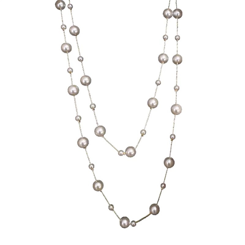 Layered Pearl Necklace with Pendant - Image 3