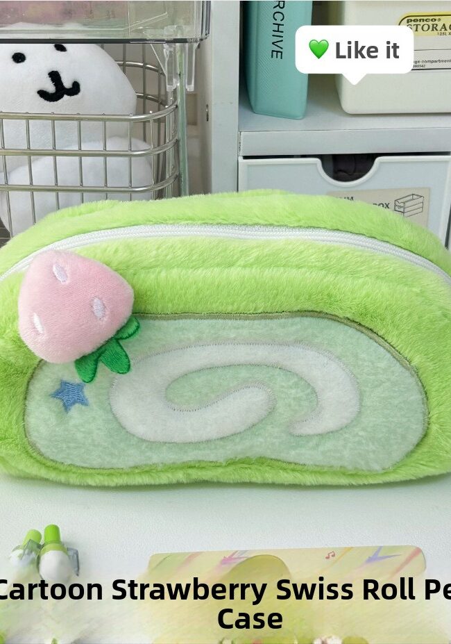 The Jeanne Cute Plush Swiss Roll Large Capacity Makeup Stationery Storage Pouch – La Rose Couture Handbags & Clutches