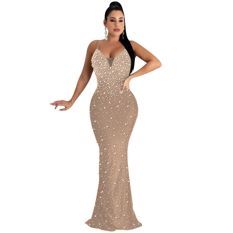 Elegant Beaded Sling Dress - Image 2