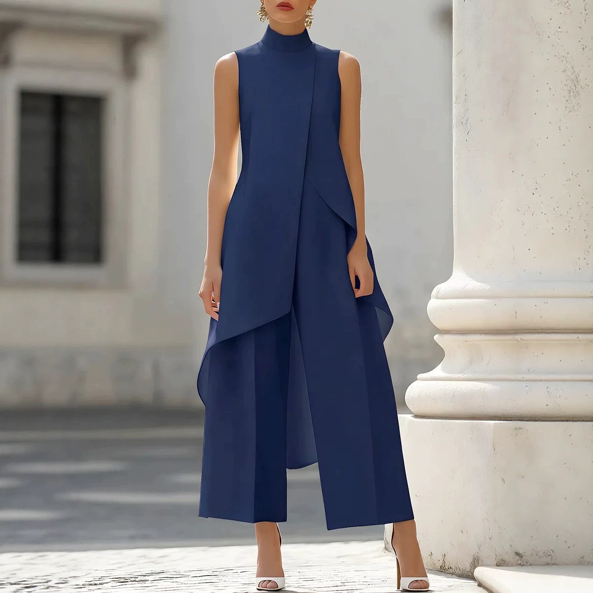 Sleeveless layered wide-leg pants - Image 5